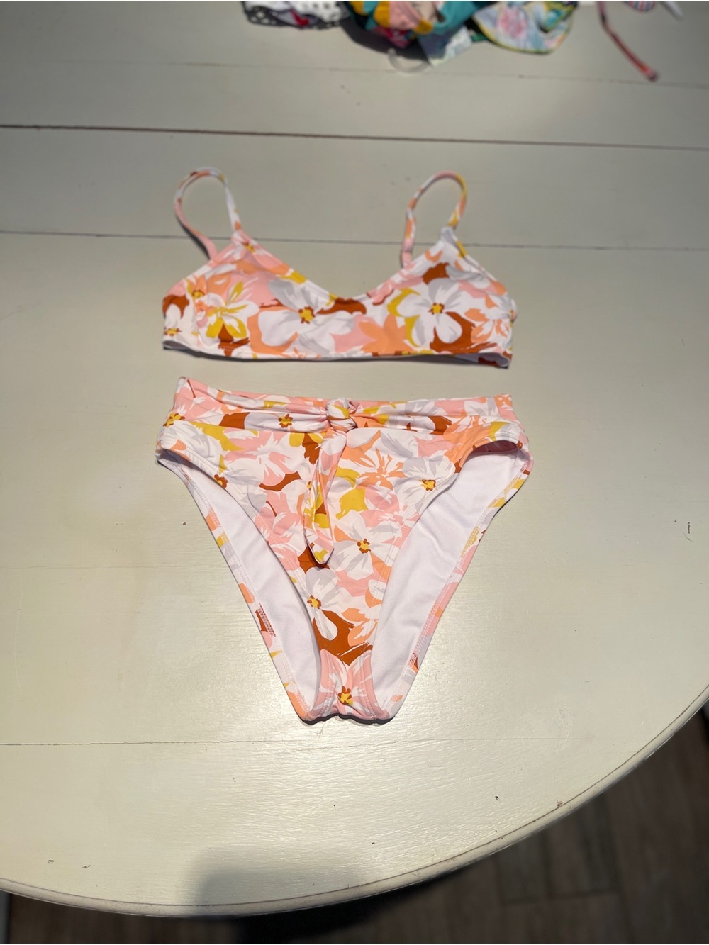 Old Navy Pink, Peach & Yellow Floral Bikini Set
